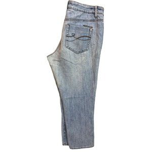 8 DKNY Jeans Women's Light Wash Denim Distressed Relaxed Fit Straight Leg 27" In